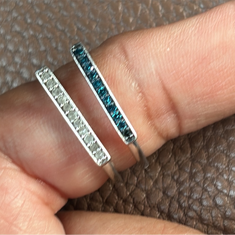 Diamonds & Sterling Silver Ring Set